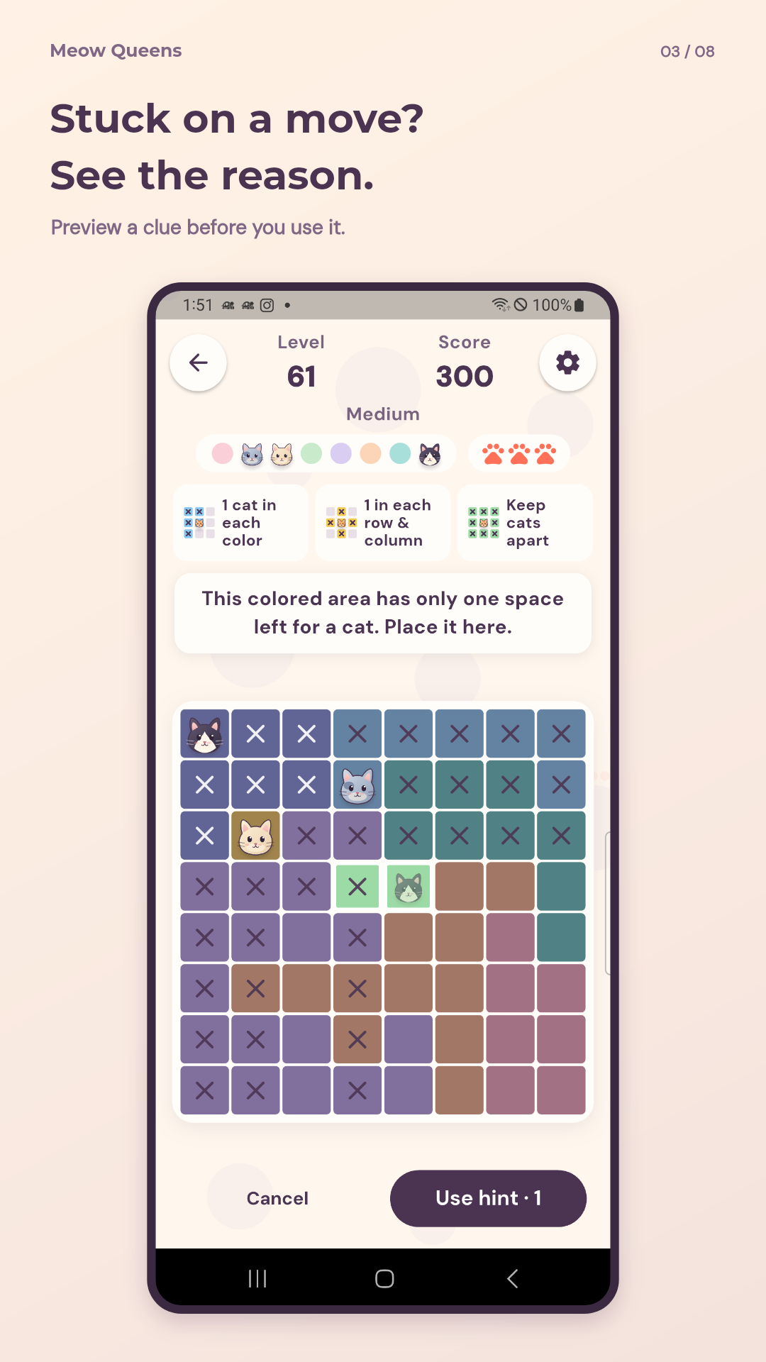 Hints explain your next move